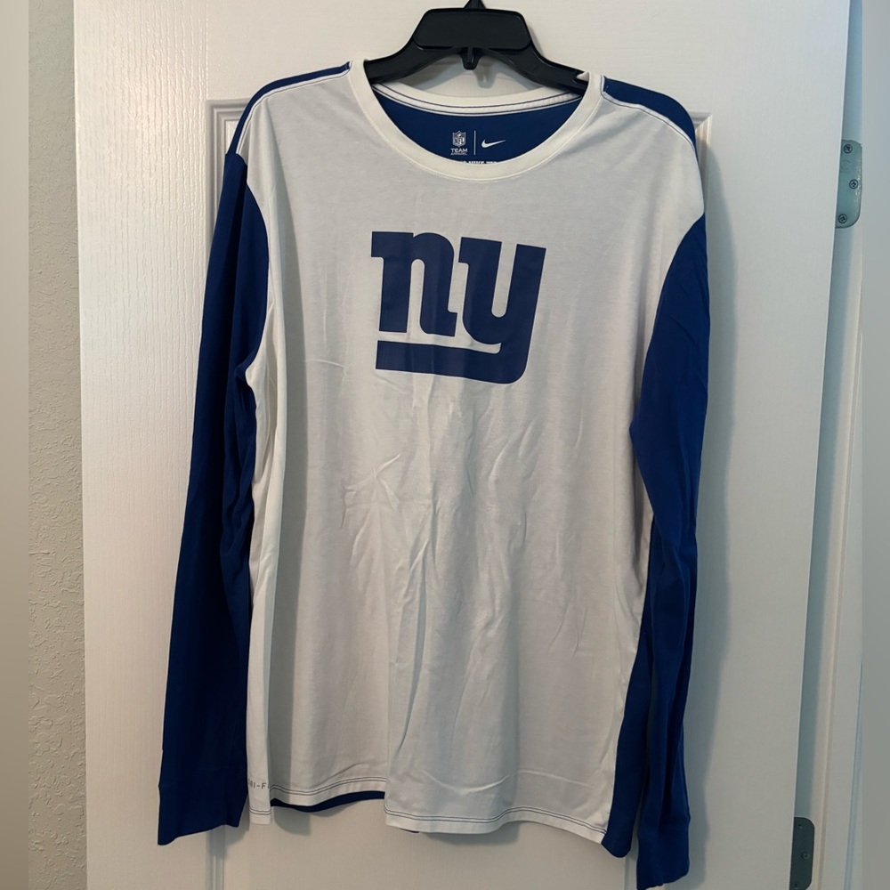 Nike White and Royal Blue NFL Team Dri-Fit Long Sleeve Tee
